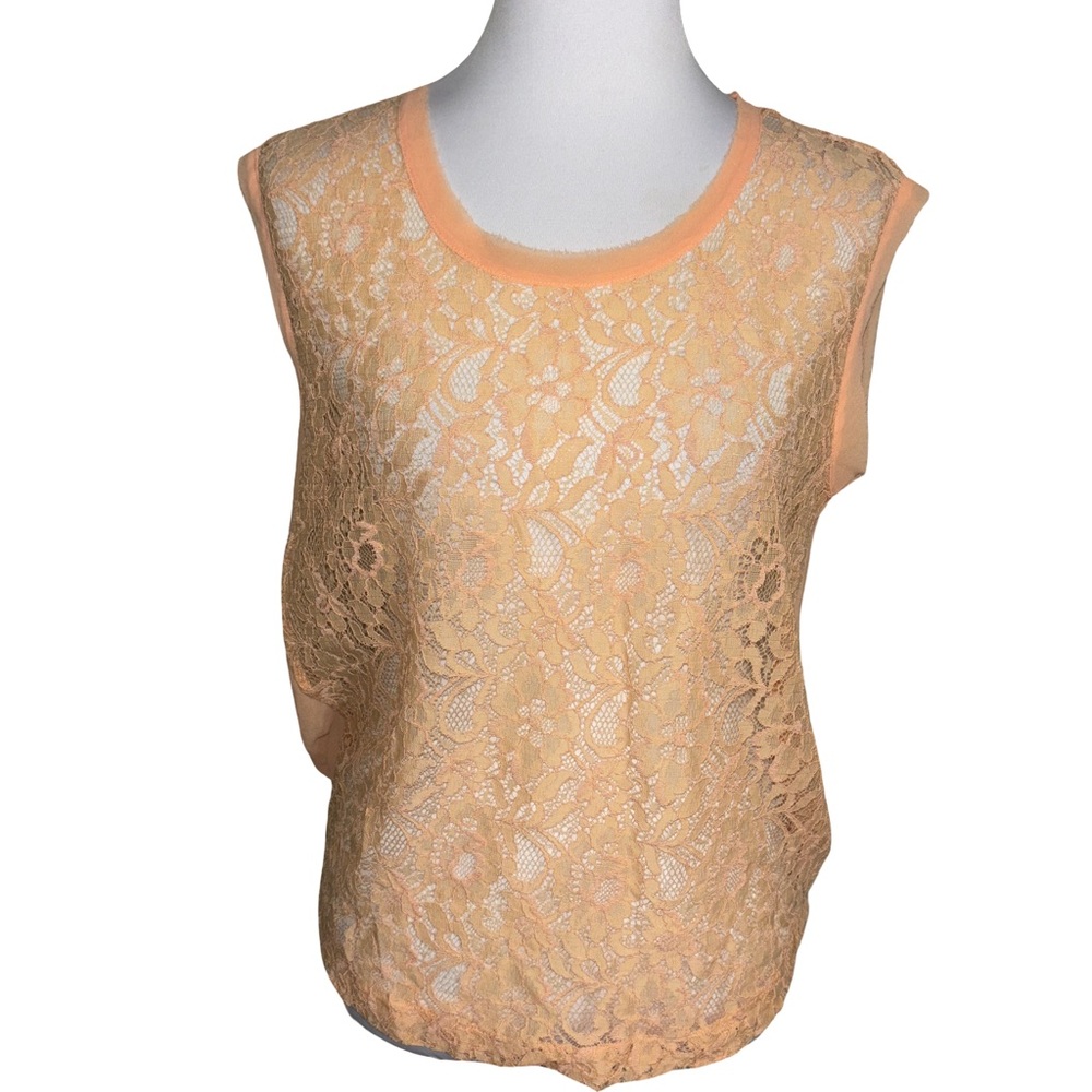 i jeans by Buffalo Peach Lace Sleeveless Top